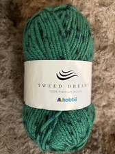 TWEED DREAMS - DK WEIGHT 100 ACRYLIC YARN FM HOBBII COLOR 26 EMERALD