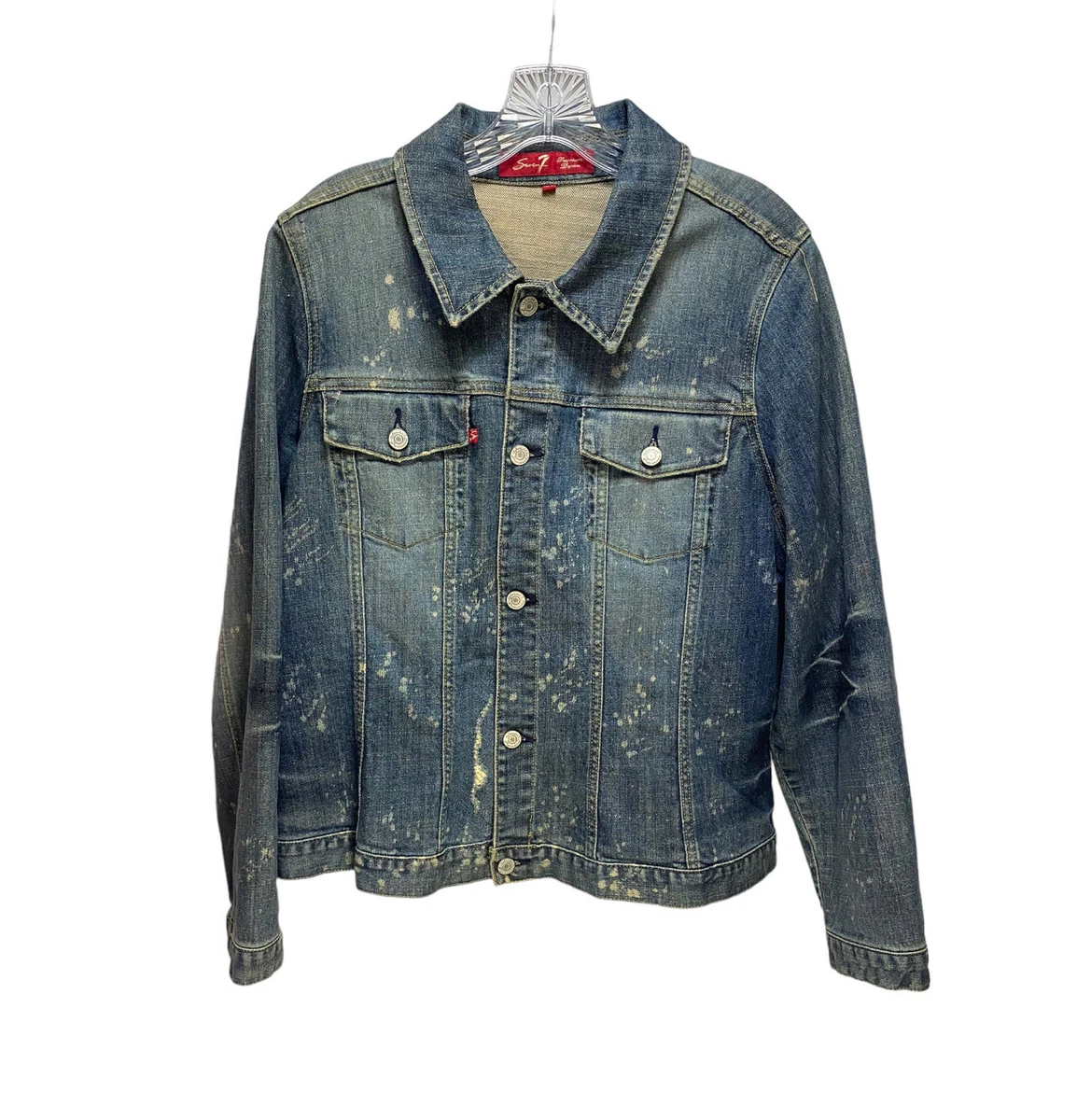 Ladies distressed 2025 denim jacket