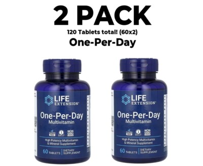 Life Extension, One-Per-Day Multivitamin, 2 PACK, 60 Tablets each (120 total!)