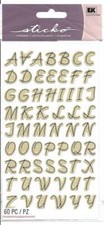 Sticko Black Stitch Pattern Alphabet Letters Stickers Planner Crafts Scrapbook