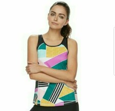 NWT Women's FILA SPORT Cross Back Tank Top Multi-colored, Size XL MSRP 35