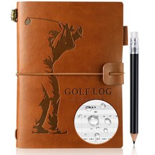 Golf Scorecard Holder Leather Cover Notebook with Pencil