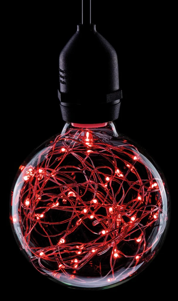Light Bulb 1.7w Decorative Twinkle Star Effect LED Globe B22 Red G95