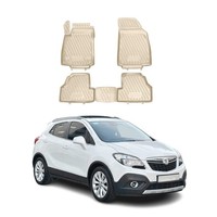Omac Gummimatten FußMatten FüR Opel Mokka 2012-2019 TPE Automatten Beige 4X
