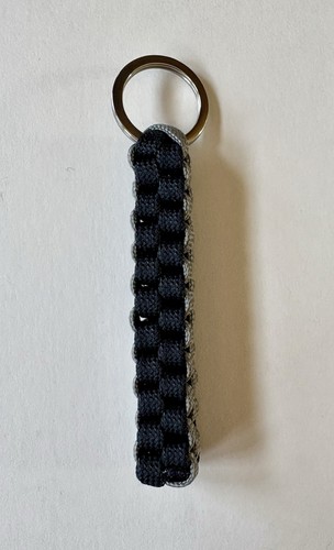 Paracord Woven Braided Crown Sinnet Keychain Black/Grey Silver Key ring - Picture 5 of 8