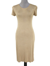 J Crew Sweater Dress Womens Small Beige Knit Pencil Straight Bodycon Vintage