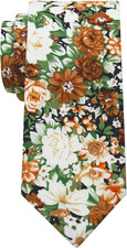 Men's Cotton Printed Floral Neck Tie Skinny Tie