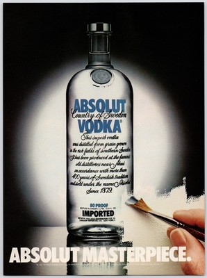 Absolut Vodka Masterpiece Painting Man Cave Bar Wall Art Vintage Print Ad 1980s