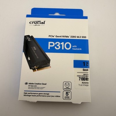 READ Crucial P310 M.2 2280 1TB PCI-Express 4.0 x4 3D NAND Internal SSD Heatsink