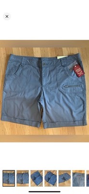 NWT FADED GLORY LITE GRAY 9  CARGO 100%COTTON SHORTS IN WOMENS SIZE 18