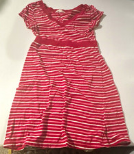 A&eacute;ropostale Girl&rsquo;s Red/White Striped V-Neck, Cotton T-Shirt Dress: Size S