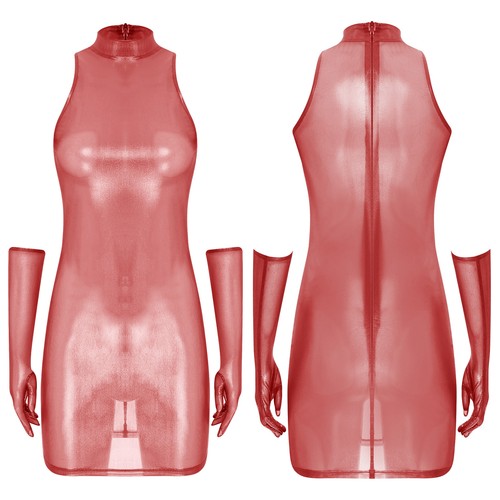 Womens Clubwear Halloween Bodycon Dress Sexy Outfit Gift Lingerie Glossy Bikini - Picture 56 of 114
