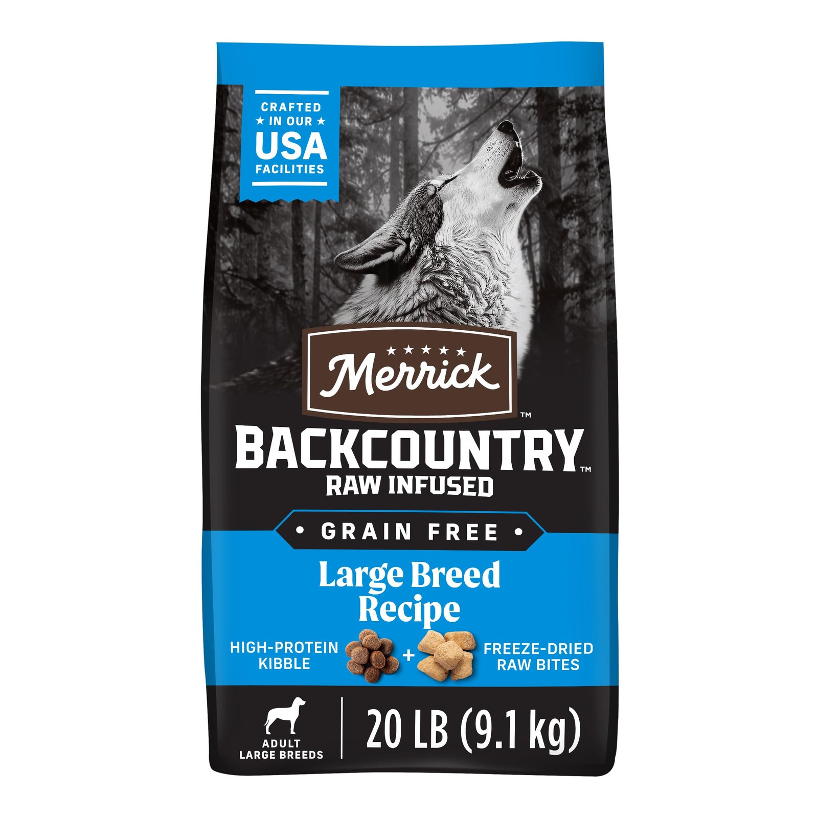 Merrick Backcountry Grain Free Dry Adult Dog Food, Kibble With Freeze Dried Raw