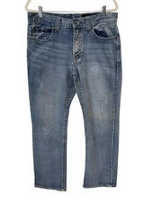 Axel Weston Jeans Size 34x32 Denim Distressed Light Wash Classic 5 Pocket Y2K