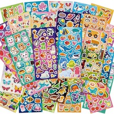 36 Sheets Stickers for Kids, 800 Stickers for Scrapbooking Including Animals, F