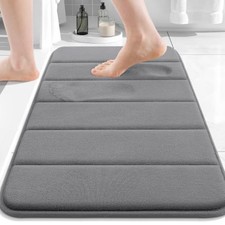 Memory Foam Bath Mat 24 x 16, Ultra Soft Absorbent 24" X 16" Rectangular Grey
