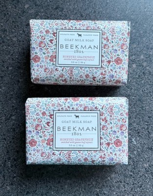 2x Beekman 1802 Goat Milk Bar Soap - HONEYED GRAPEFRUIT - 3.5 oz each