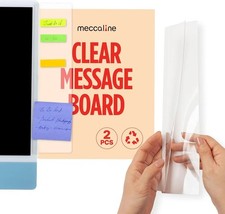 Flexible PET Monitor Memo Board 2-Pack - Clear Sticky Note Holder for ComputerAA