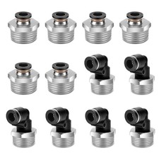 12-Pcs Push-to-Connect Fittings 1/4" Tube OD x 1/2" NPT Male Straight Elbow