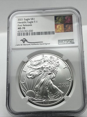 2021 Eagle Heraldic Eagle T-1 First Releases S$1 NGC MS70 | eBay