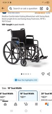 Medline Comfortable Folding Wheelchair with Swing-Back Desk-Length Arms