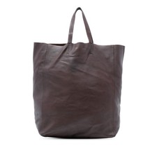 CELINE Leather Vertical Cabas Tote - Chocolat...
