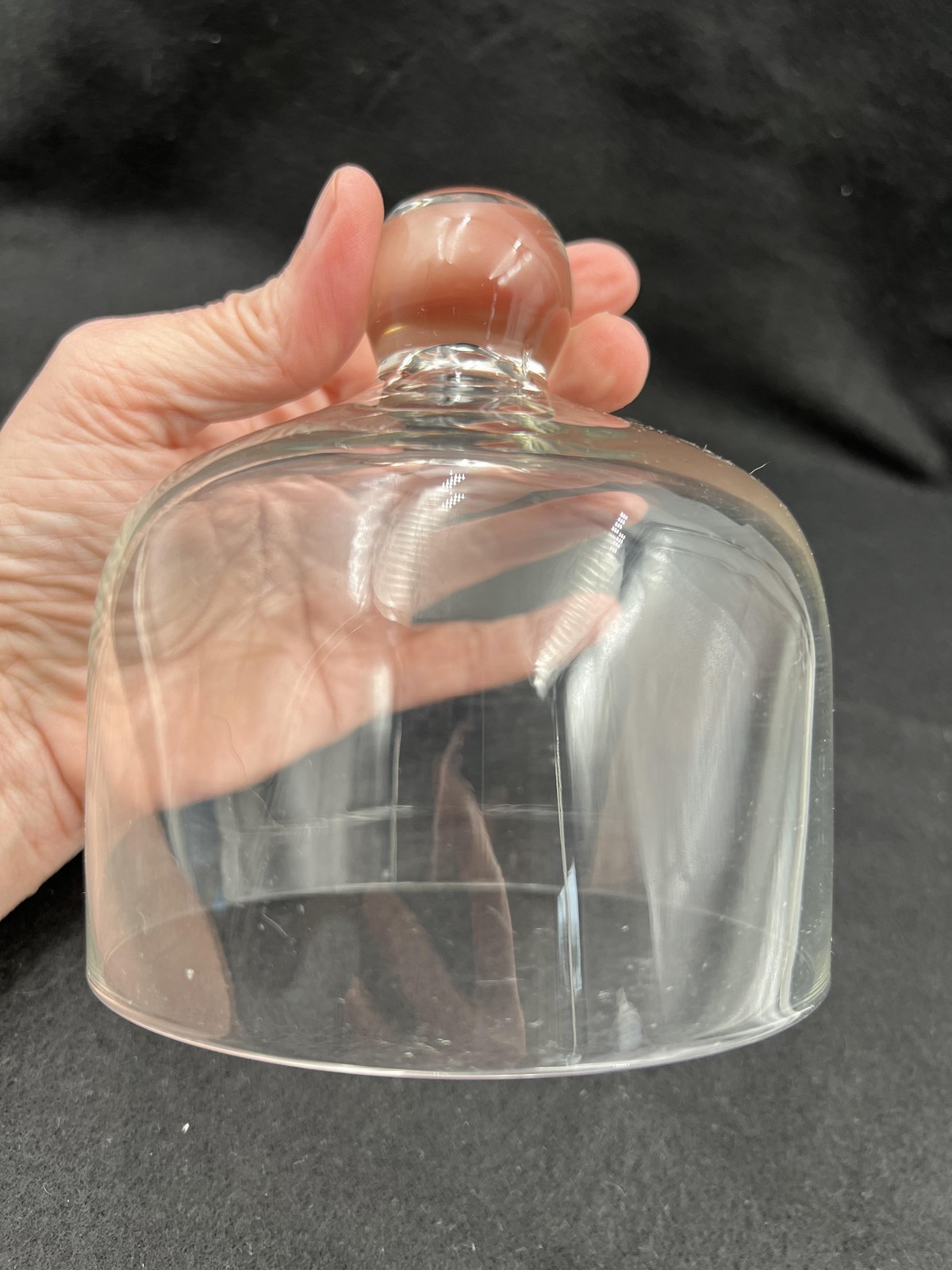 Clear Glass Cloche Dome Cover Replacement Lid Bell Jar Display Small Round Knob