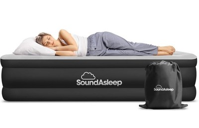 NEW! SOUNDASLEEP DREAM SERIES QUEEN RAISED AIR MATTRESS w/BUILT-IN PUMP