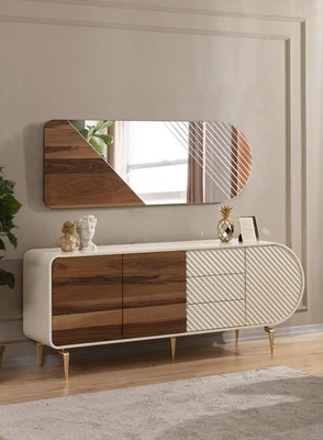 Modernes Sideboard Kommoden Holzschrank Edelstahlmöbel Weiß Luxus Möbel - Bild 1 von 4