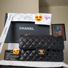$11,300 Chanel Classic small double Flap Bag black caviar Gold hw Bag No Offer