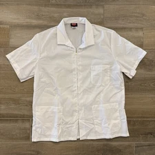 Red Kap Men's Zip-front Smock, White, Short Sleeve Size Large