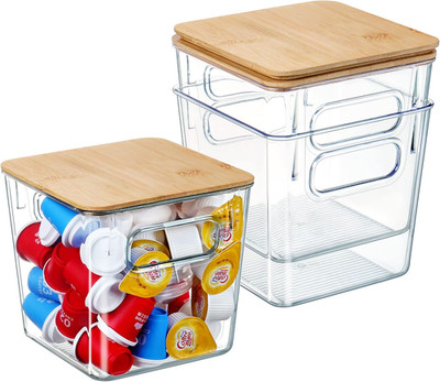 3 PACK Coffee Pod Holder K Cup Organizer Large Capacity Clear Storage Container