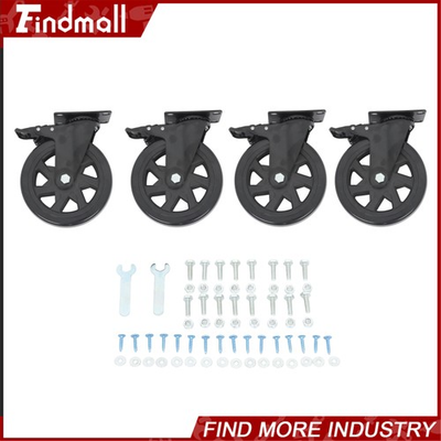 #ad Findmall 4 Pcs 6 Inch Heavy Duty Swivel Caster Wheels Black 3000Lbs With Brakes $42.04
