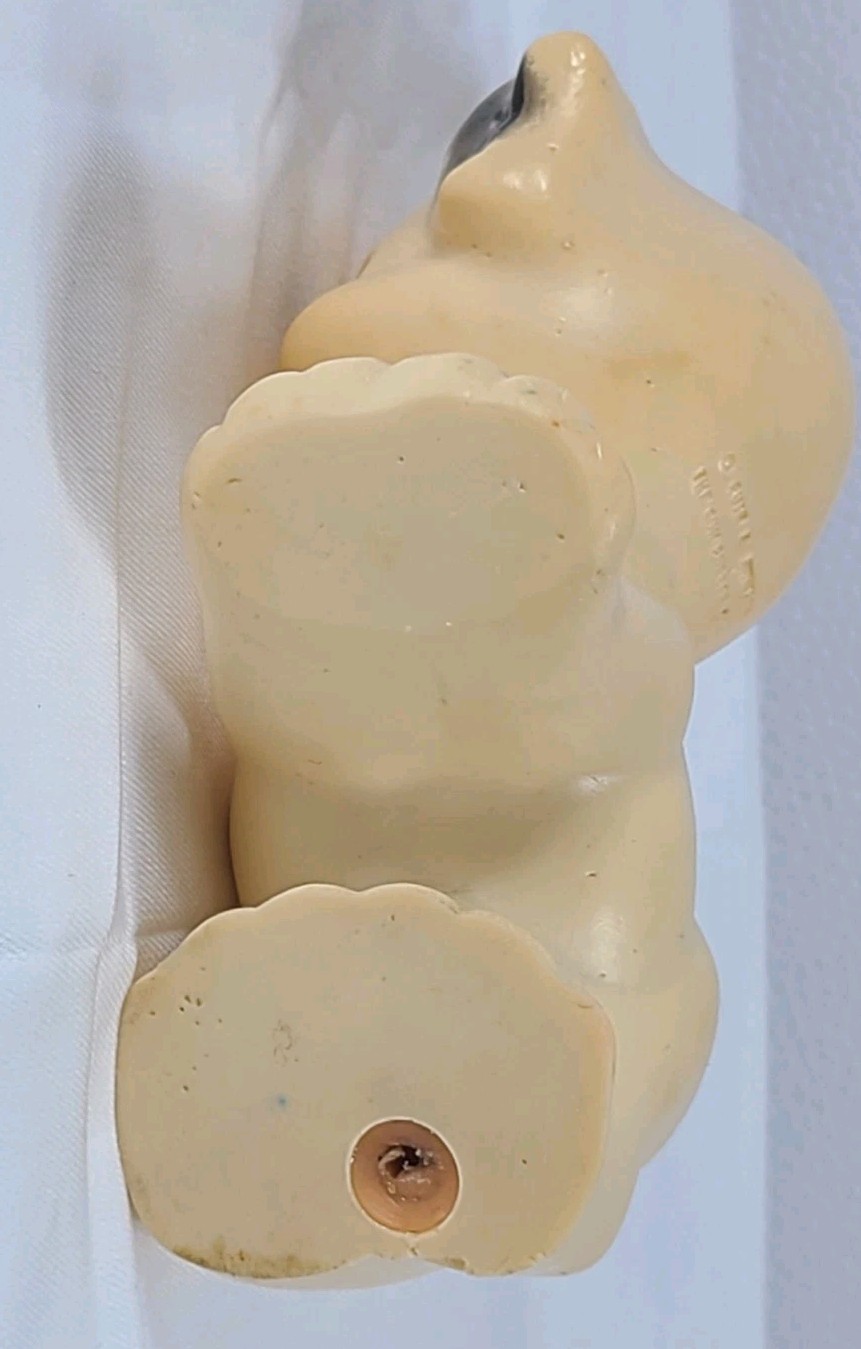 Ruth E Newton The Sun Rubber Co Dog Puppy Squeak Toy 1950s 4½" Beige & Black Vtg