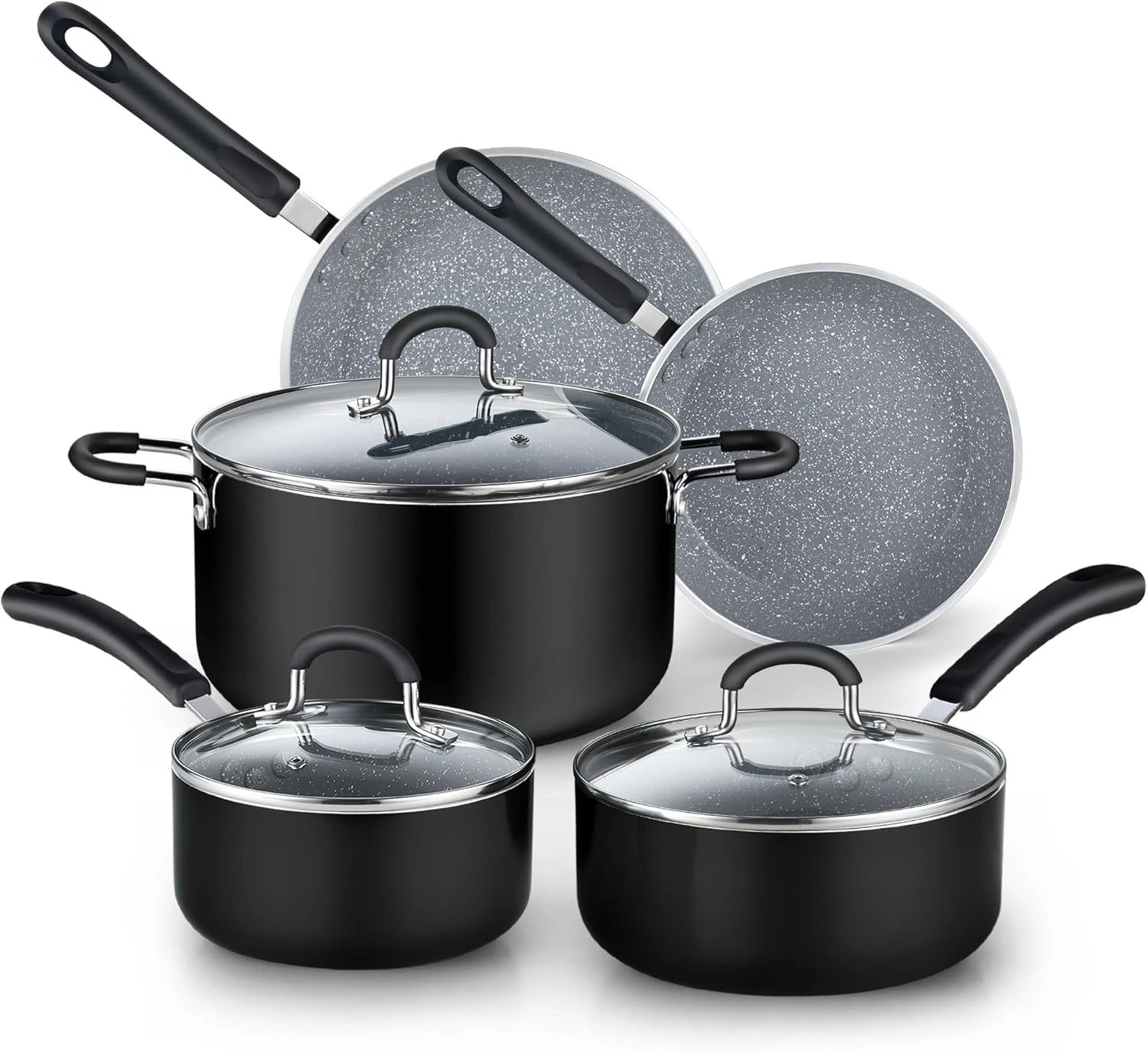 Pots & Pans Nonstick Kitchen Cookware Sets include Saucepan Frying Pan Stockpots