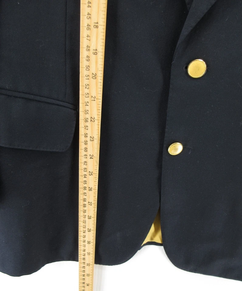 Paul Stuart Sport Coat Men 43 Blue Blazer Wool Cashmere Gold Buttons VINTAGE * - Image 4 of 4