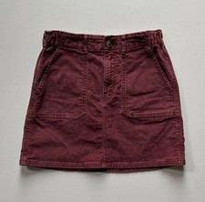 American Eagle Womens 2 Corduroy Mini Skirt Super Stretch A-Line Mauve Y2K