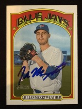 2021 Topps Heritage High Number Julian Merryweather Signed RC Card 628 Jays Auto