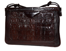 Vintage 1980s Eel Skin Burgundy Ruche Front Striped Shoulder Bag Made in Korea
