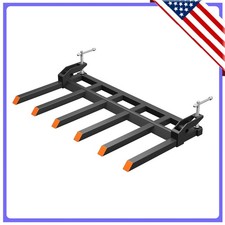 Clamp On Debris Forks For 60 In Buckets, 4000 Lbs Loading Weight Pallet Forks