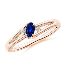 Easter Deal Sterling Silver Blue Sapphire Stone Daughter Three-stone Ring