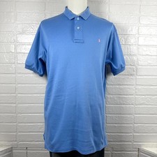 Polo Ralph Lauren Polo Mens XL Blue Cotton Pony Made In USA Golf Shirt Summer