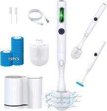 Electric Toilet Brush and Holder Set,  Motorized Toilet Brush with 15 Disposable