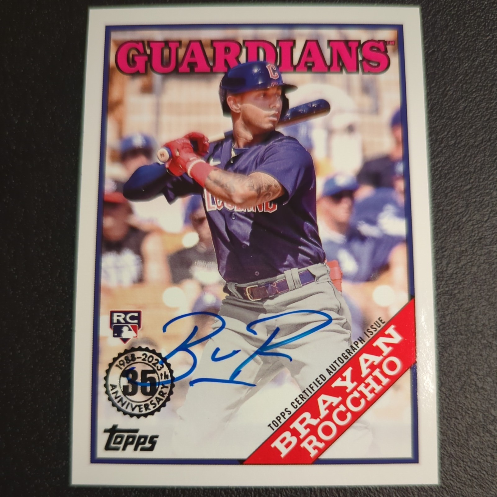 Brayan Rocchio 2023 Topps Baseball RC 1988 Auto Cleveland Guardians no 88BA-BR