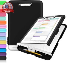 Sooez Clipboard with Storage, Clip Board 8.5 x 11 with Pen Holder, Plastic Organ