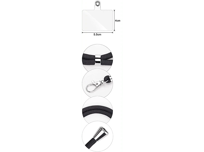 Cordón para móvil - Belyo Cordón Universal, Ajustable, 90 cm, Azul - Imagen 3 de 3