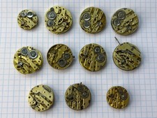 Lot of 11 Antique wristwatch and pocket watch movements Vintage For parts