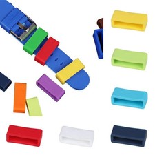 10pcs Colorful Silicone Rubber Watch Strap Band Keeper Holder Hoop Loop Rings