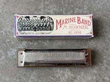 Vintage Hohner Marine Band Harmonica Key of C A440 1896 U.S. Marine Band Germany