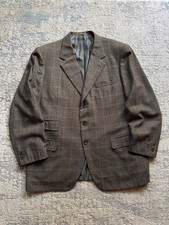 Brioni Urbino Wool Plaid Blazer Jacket Size 27 S made in Italy